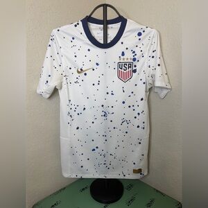 Nike USA 2023 Paint Splatter Soccer Jersey Dri-FIT White Blue USMNT